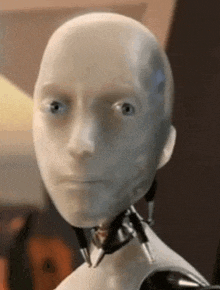 Still image of Sonny from I, Robot looking at camera.